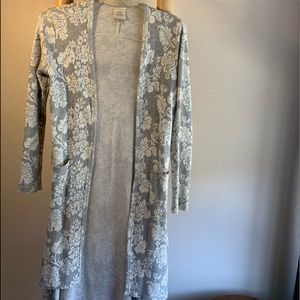 Pink rose - size M - grey rose cardigan - target